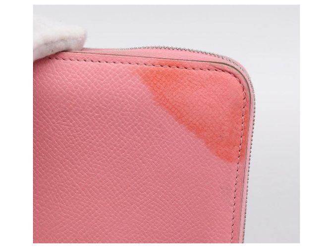 Hermès HERMES Azap Silk In Wallet Leather Pink Silver Auth 202722 Plata Rosa - vista 8