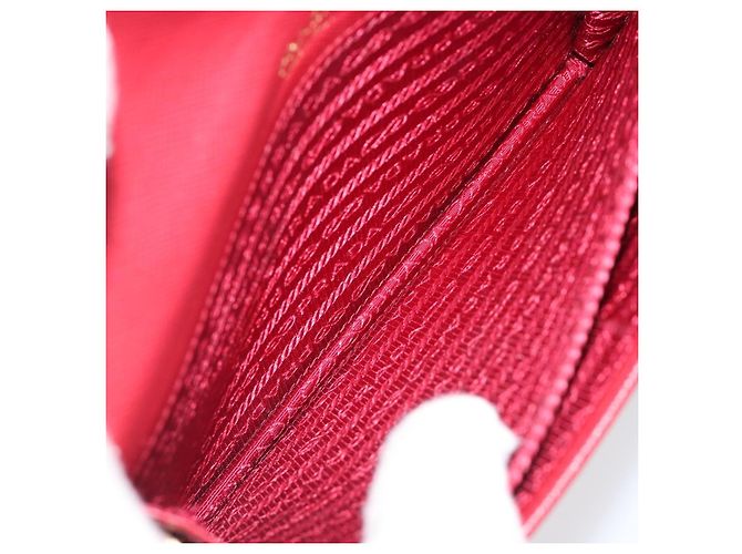 Borsa a tracolla PRADA Saffiano Red Gold Tone Auth ka6160 Rosso - vista 11