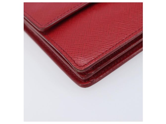 Borsa a tracolla PRADA Saffiano Red Gold Tone Auth ka6160 Rosso - vista 15