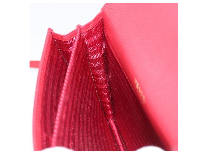 Borsa a tracolla PRADA Saffiano Red Gold Tone Auth ka6160 Rosso - vista 21