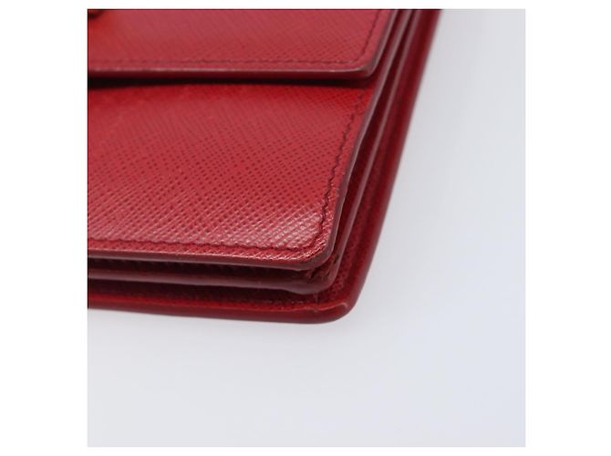 Borsa a tracolla PRADA Saffiano Red Gold Tone Auth ka6160 Rosso - vista 9