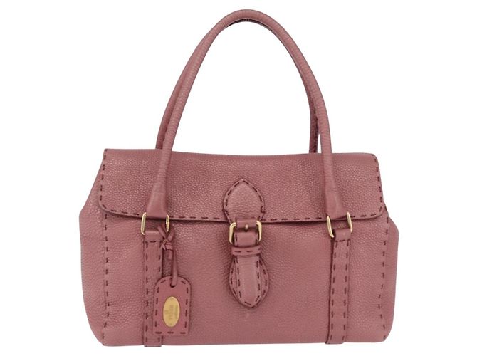 FENDI Celeria Shopper Leder Rosa Gold Auth 203204 Pink Golden - Ansicht 13