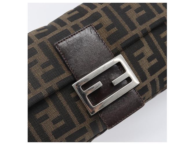 FENDI Zucca Canvas Mamma Baguette Schultertasche Braun Schwarz Auth BA15632V - Ansicht 18