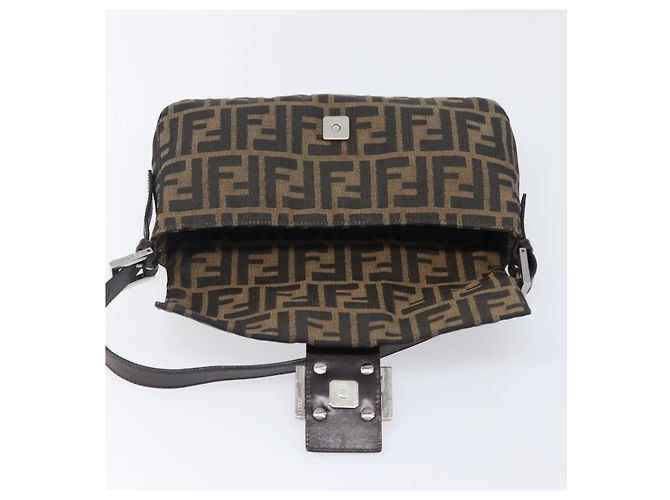 FENDI Zucca Canvas Mamma Baguette Schultertasche Braun Schwarz Auth BA15632V - Ansicht 19