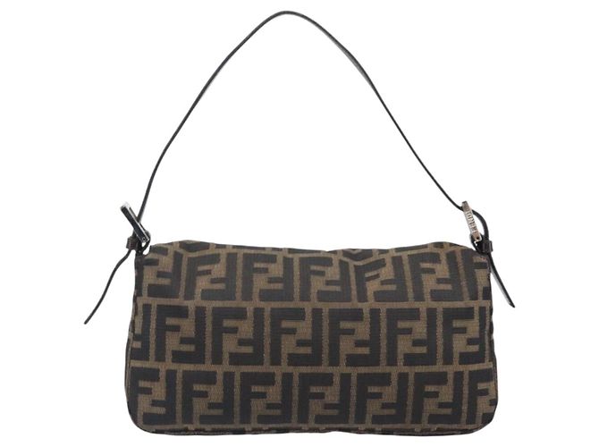 FENDI Zucca Canvas Mamma Baguette Schultertasche Braun Schwarz Auth BA15632V - Ansicht 2