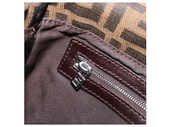 FENDI Zucca Canvas Mamma Baguette Schultertasche Braun Schwarz Auth BA15632V - Ansicht 23