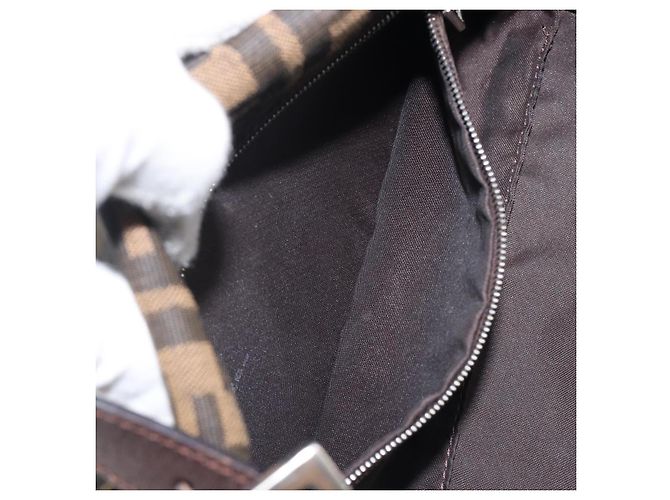 FENDI Zucca Canvas Mamma Baguette Schultertasche Braun Schwarz Auth BA15632V - Ansicht 24