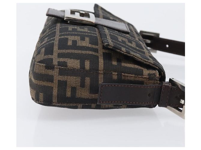 FENDI Zucca Canvas Mamma Baguette Schultertasche Braun Schwarz Auth BA15632V - Ansicht 3