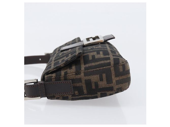 FENDI Zucca Canvas Mamma Baguette Schultertasche Braun Schwarz Auth BA15632V - Ansicht 4