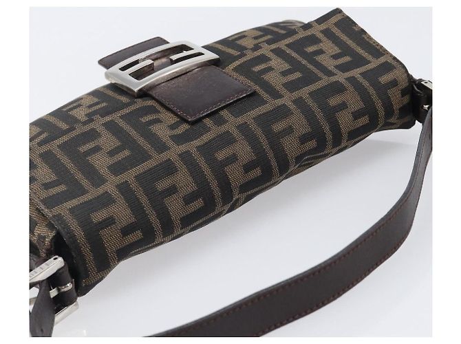 FENDI Zucca Canvas Mamma Baguette Schultertasche Braun Schwarz Auth BA15632V - Ansicht 6