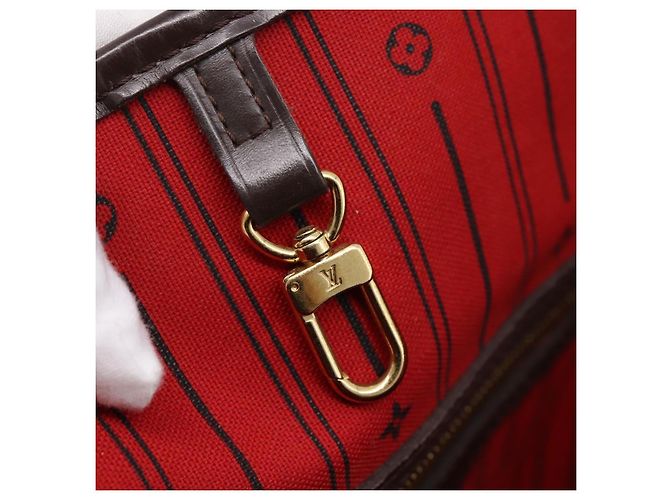 Borsa Tote LOUIS VUITTON Damier Ebene Neverfull MM N51105 LV Auth 203271A - vista 18