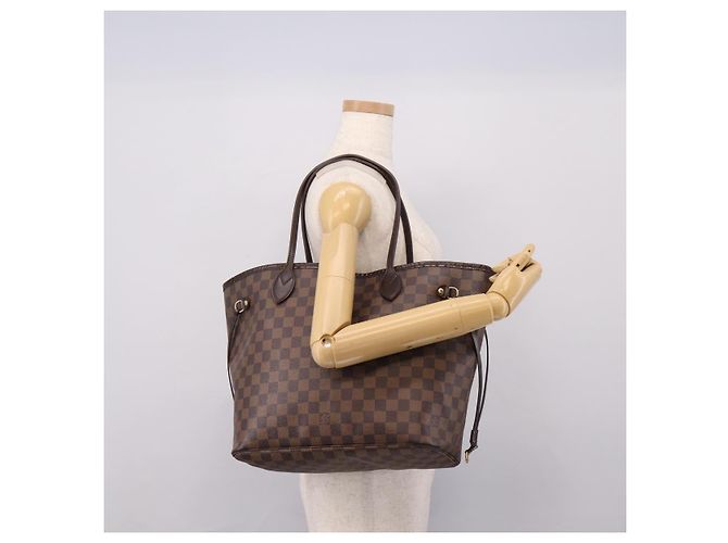Borsa Tote LOUIS VUITTON Damier Ebene Neverfull MM N51105 LV Auth 203271A - vista 19