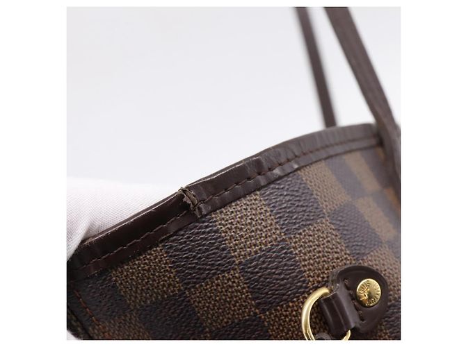 Borsa Tote LOUIS VUITTON Damier Ebene Neverfull MM N51105 LV Auth 203271A - vista 8