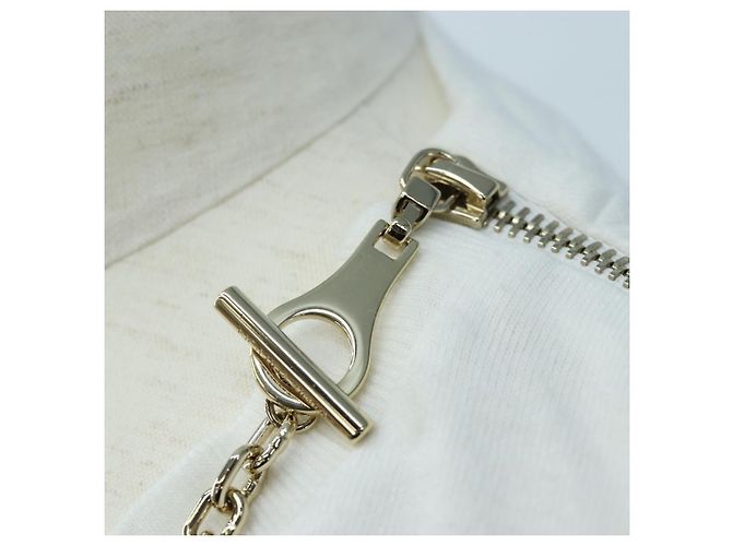 LOUIS VUITTON Camiseta de manga corta de algodón "XS" Blanco Tono Dorado LV Auth 202321M - vista 10