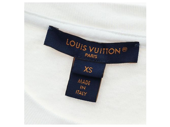 LOUIS VUITTON Camiseta de manga corta de algodón "XS" Blanco Tono Dorado LV Auth 202321M - vista 13