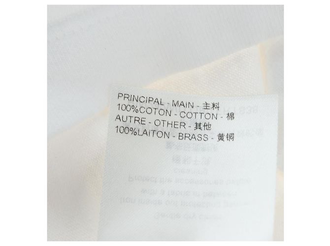 LOUIS VUITTON Camiseta de manga corta de algodón "XS" Blanco Tono Dorado LV Auth 202321M - vista 15
