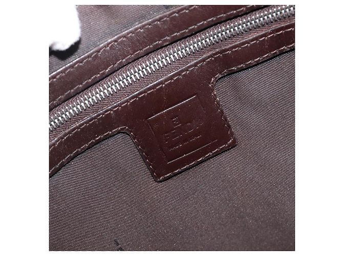 FENDI Zucca Canvas Mamma Baguette Schultertasche Braun Schwarz Auth 200697A - Ansicht 22