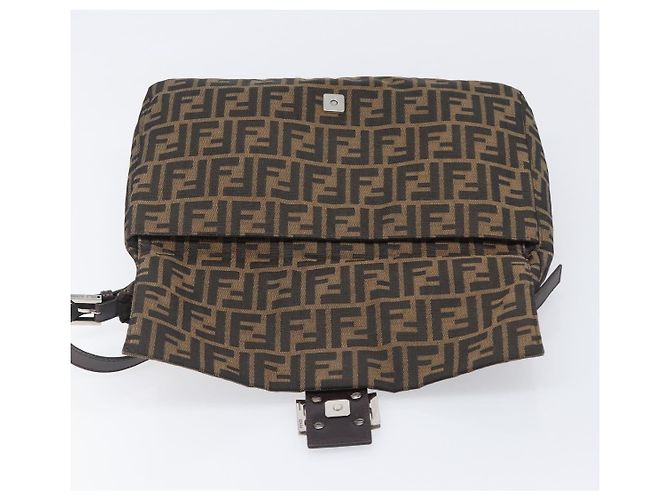 FENDI Zucca Canvas Mamma Baguette Schultertasche Braun Schwarz Auth 200697A - Ansicht 27