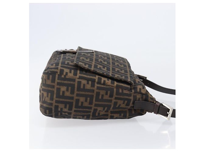 FENDI Zucca Canvas Mamma Baguette Schultertasche Braun Schwarz Auth 200697A - Ansicht 3