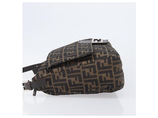 FENDI Zucca Canvas Mamma Baguette Schultertasche Braun Schwarz Auth 200697A - Ansicht 4