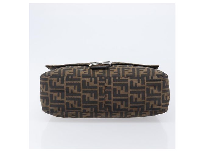 FENDI Zucca Canvas Mamma Baguette Schultertasche Braun Schwarz Auth 200697A - Ansicht 5