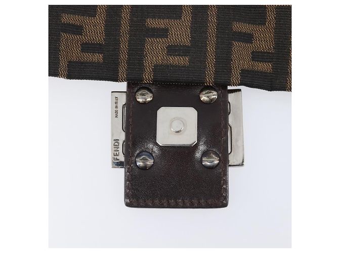 FENDI Zucca Canvas Mamma Baguette Schultertasche Braun Schwarz Auth 200697A - Ansicht 9