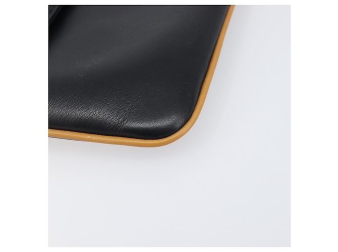 Céline Bolso de mano CELINE de cuero negro y oro Auth mr2864A Dorado - vista 14
