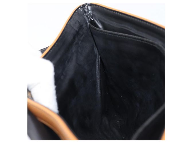 Céline Bolso de mano CELINE de cuero negro y oro Auth mr2864A Dorado - vista 18