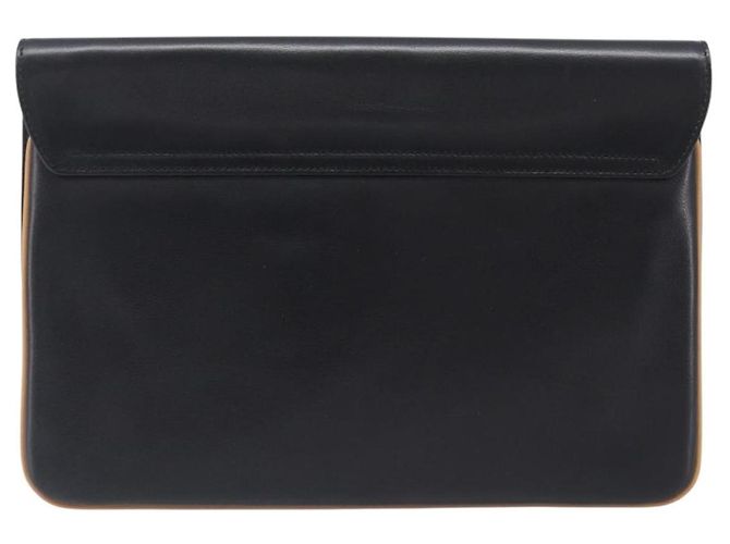 Céline Bolso de mano CELINE de cuero negro y oro Auth mr2864A Dorado - vista 2