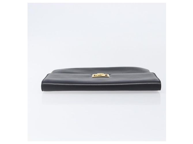 Céline Bolso de mano CELINE de cuero negro y oro Auth mr2864A Dorado - vista 5