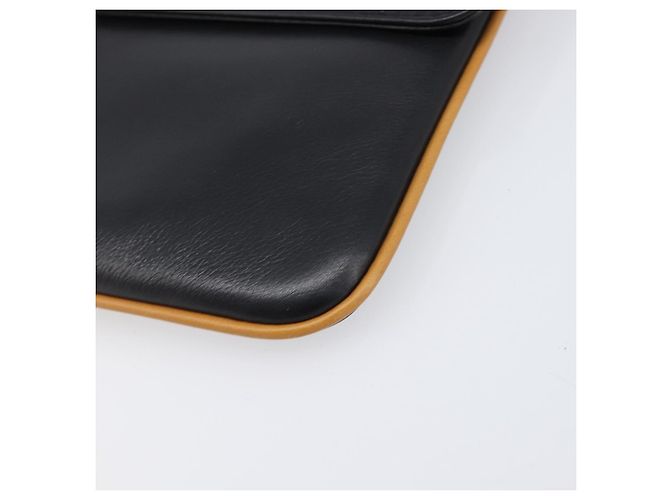 Céline Bolso de mano CELINE de cuero negro y oro Auth mr2864A Dorado - vista 7