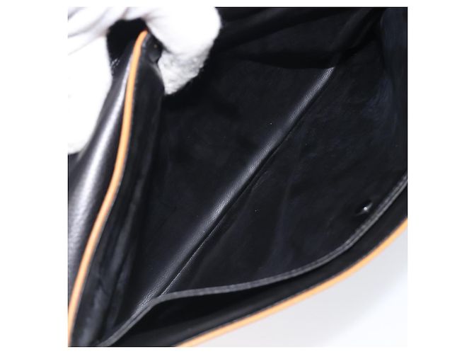 Céline Bolso de mano CELINE de cuero negro y oro Auth mr2864A Dorado - vista 9