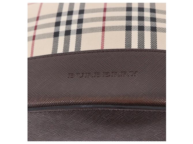 Bolso Tote BURBERRY Nova Check Canvas Beige Silver Auth ka6063 Plata - vista 19