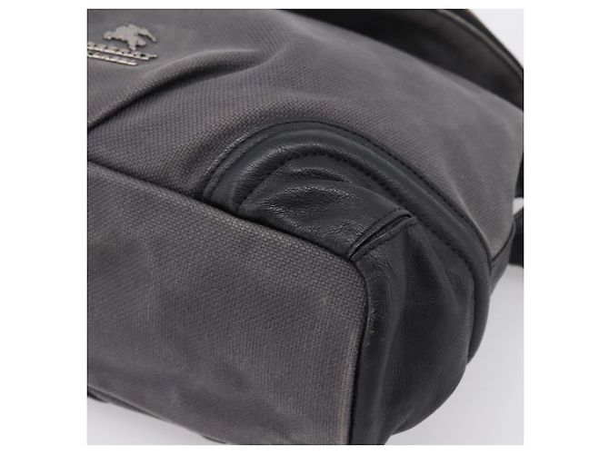 Borsa a tracolla BURBERRY Canvas 2way Grigio Argento Auth ti4019 Marrone - vista 15