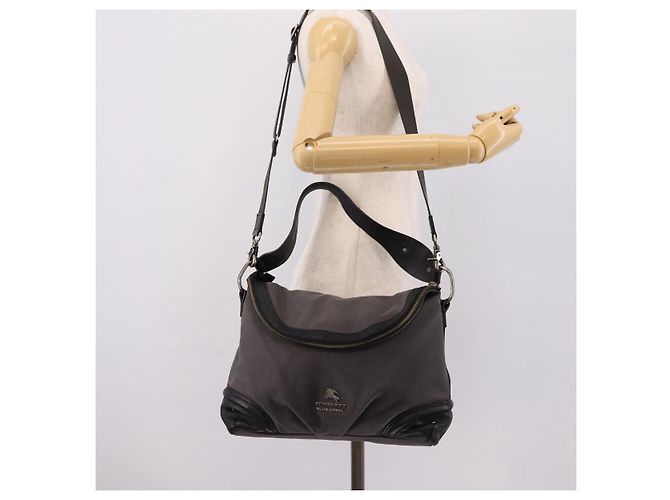 Borsa a tracolla BURBERRY Canvas 2way Grigio Argento Auth ti4019 Marrone - vista 24