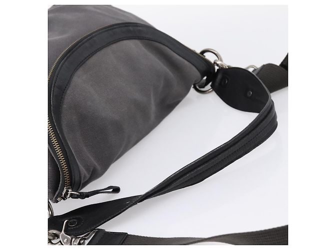 Borsa a tracolla BURBERRY Canvas 2way Grigio Argento Auth ti4019 Marrone - vista 7
