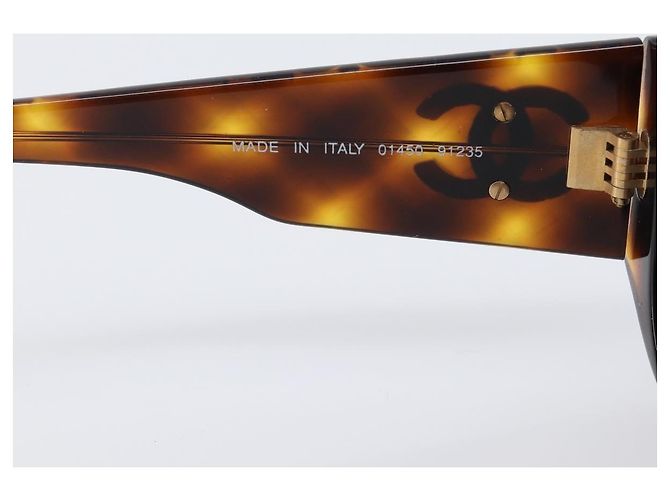 CHANEL Sonnenbrille Schildpatt-Muster Kunststoff Brown CC Auth 200736M Braun - Ansicht 11
