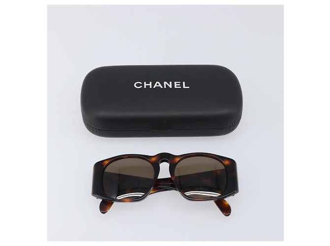 CHANEL Sonnenbrille Schildpatt-Muster Kunststoff Brown CC Auth 200736M Braun - Ansicht 12