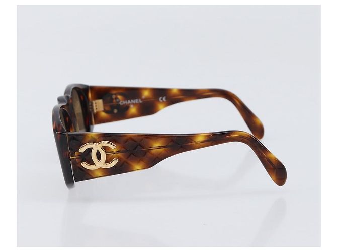 CHANEL Sonnenbrille Schildpatt-Muster Kunststoff Brown CC Auth 200736M Braun - Ansicht 4