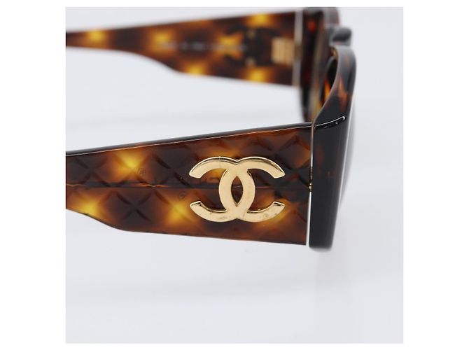 CHANEL Sonnenbrille Schildpatt-Muster Kunststoff Brown CC Auth 200736M Braun - Ansicht 7