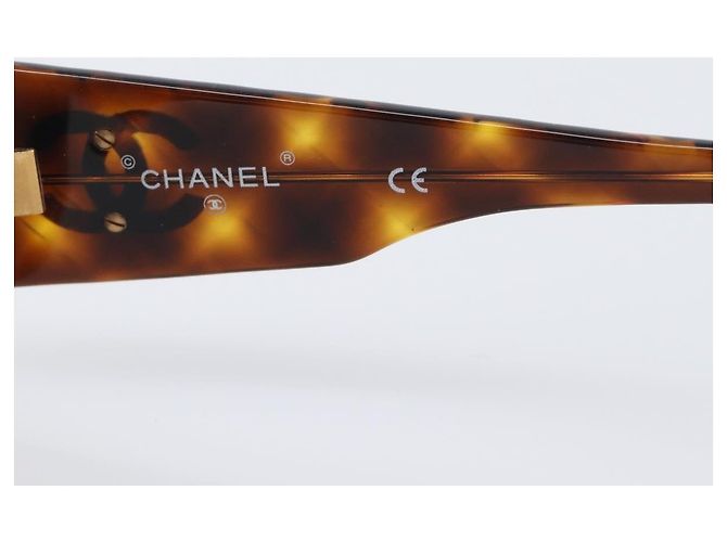 CHANEL Sonnenbrille Schildpatt-Muster Kunststoff Brown CC Auth 200736M Braun - Ansicht 9
