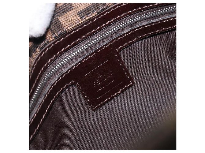 FENDI Zucca Canvas Mamma Baguette Schultertasche Braun Schwarz Auth BA15630V - Ansicht 21