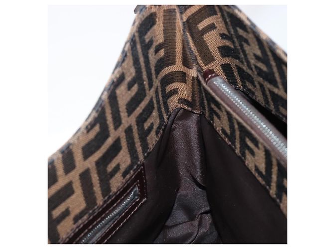 FENDI Zucca Canvas Mamma Baguette Schultertasche Braun Schwarz Auth BA15630V - Ansicht 22