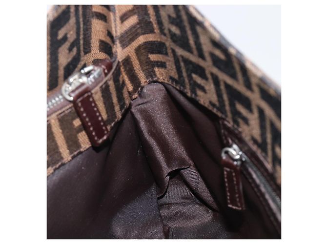 FENDI Zucca Canvas Mamma Baguette Schultertasche Braun Schwarz Auth BA15630V - Ansicht 23
