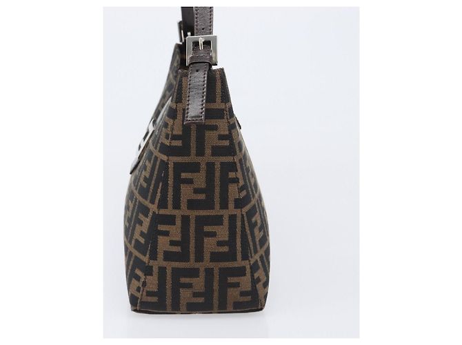 FENDI Zucca Canvas Mamma Baguette Schultertasche Braun Schwarz Auth BA15630V - Ansicht 3