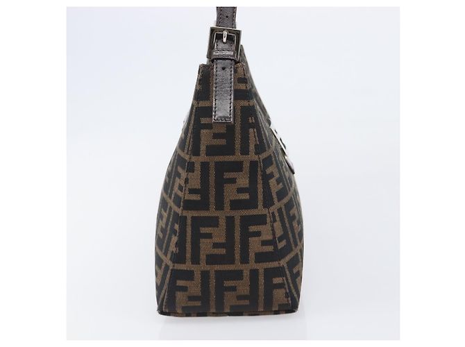FENDI Zucca Canvas Mamma Baguette Schultertasche Braun Schwarz Auth BA15630V - Ansicht 4