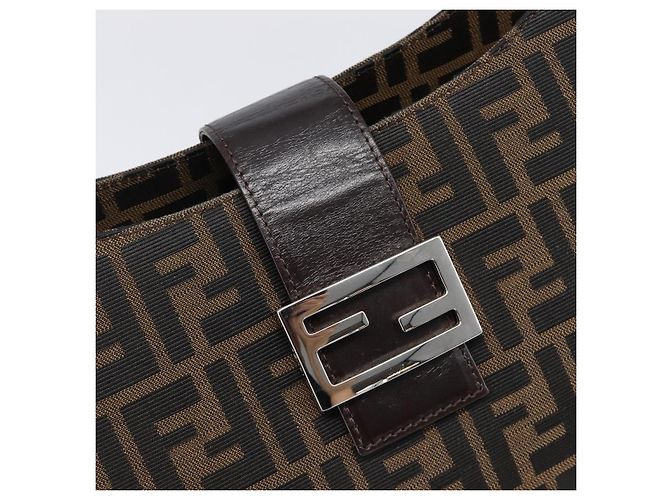 FENDI Zucca Canvas Mamma Baguette Schultertasche Braun Schwarz Auth BA15630V - Ansicht 9