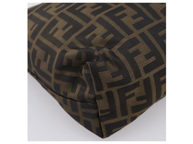 FENDI Zucca Canvas Pouch Braun Silber Auth ti4000 - Ansicht 14