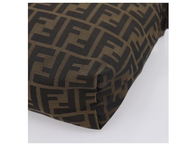 FENDI Zucca Canvas Pouch Braun Silber Auth ti4000 - Ansicht 15