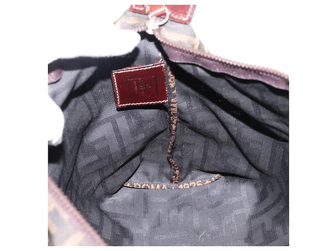 FENDI Zucca Canvas Pouch Braun Silber Auth ti4000 - Ansicht 17